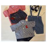Set of 3 Toddler Boys Clothing Outfits including Cowboy Shorts with Play Pistol and Holster
