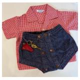 Set of 3 Toddler Boys Clothing Outfits including Cowboy Shorts with Play Pistol and Holster