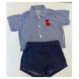 Set of 3 Toddler Boys Clothing Outfits including Cowboy Shorts with Play Pistol and Holster