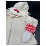 Vintage White Faux Fur Kiddies Classic Baby Coat Set