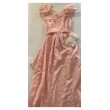 Vintage Pink Dresses and Gloves Set with Lace Accents