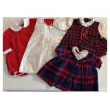 Collection of Vintage Baby Dresses and Outfit - Plaid and Red Polka Dot Design