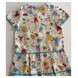 Vintage Clown Patterned Dress and Official Girl Scouts USA Uniform Dress, Size 6