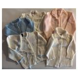 Set of 5 Vintage Acrylic Baby Cardigans