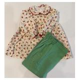 Set of 3 Vintage Baby Girl Outfits with Hand-Knit Dress