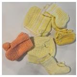 Collection of Hand-Knit Baby Clothing and Accessories