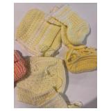 Collection of Hand-Knit Baby Clothing and Accessories