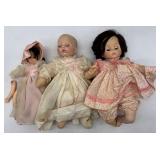 Lot of 3 Vintage Madame Alexander Baby Dolls including Paula, Baby Huggins and Rosebud