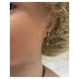 Vintage Doll Bust with Blonde Hair and Earrings