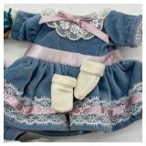 Antique Vintage Doll Clothing Set with Miniature Porcelain Tea Set