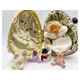 Handcrafted Decorative Egg with Cherubic Figures and Accessories