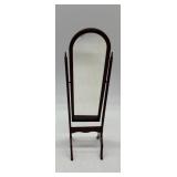 Vintage Porcelain Doll with Tea Set, Mirror, and Table