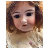 Antique German Handwerck Bisque Doll with Vintage Dress