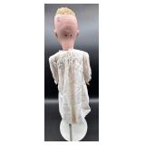 Antique Kestner Bisque Head Doll with Embroidered Dress