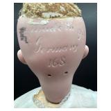 Antique Kestner Bisque Head Doll with Embroidered Dress