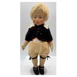 Pair of Vintage Handcrafted Felt/Cloth Dolls with European Dress