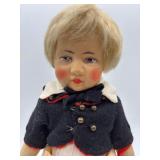 Pair of Vintage Handcrafted Felt/Cloth Dolls with European Dress