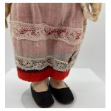 Pair of Vintage Handcrafted Felt/Cloth Dolls with European Dress
