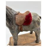 Set of 2 Vintage Handcrafted Pull Toy Horses