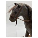 Set of 2 Vintage Handcrafted Pull Toy Horses