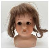 Antique Bisque Doll Head by Heubach Koppelsdorf with Mocha Wig