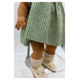 Set of 2 Vintage Baby Dolls in Crocheted and Gingham Outfits