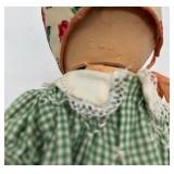 Set of 2 Vintage Baby Dolls in Crocheted and Gingham Outfits