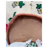 Set of 2 Vintage Baby Dolls in Crocheted and Gingham Outfits