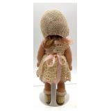 Set of 2 Vintage Baby Dolls in Crocheted and Gingham Outfits