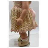 Set of 2 Vintage Baby Dolls in Crocheted and Gingham Outfits