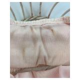 Vintage Wicker Doll Baby Cradle with Pink Bedding