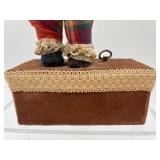Vintage Clown Automaton Music Box with Fabric Costume