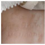 Vintage Wooden Baby Cradle with Two Porcelain Bye Lo Bisque Dolls and One Made in Japan Cloth Doll