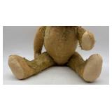 Vintage Stuffed Teddy Bear Toy with Red Bow