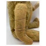 Vintage Stuffed Teddy Bear Toy with Red Bow