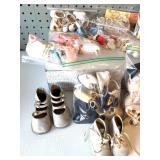 Collection of Vintage Doll Shoes and Accessories