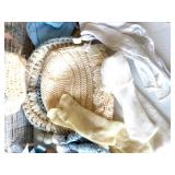 Collection of Vintage Baby Bonnets and Knit Accessories