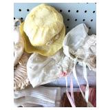 Collection of Vintage Baby Bonnets and Knit Accessories