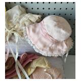 Collection of Vintage Baby Bonnets and Knit Accessories