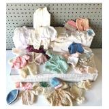 Collection of Handmade Vintage Doll Clothes and Accessories