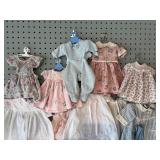 Collection of 17 Vintage Baby Doll Clothes, Various Styles and Fabrics