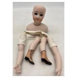 Vintage Porcelain Doll Parts with Bisque Head and Leather Boots