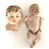 Vintage Bisque Doll and Detached Head