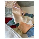Collection of Assorted Vintage Fabric Swatches and Textiles