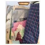 Collection of Assorted Vintage Fabric Swatches and Textiles