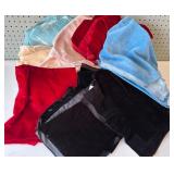 Collection of Assorted Velvet Fabric Scraps in Various Colors