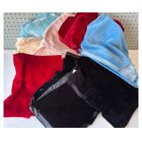Collection of Assorted Velvet Fabric Scraps in Various Colors