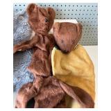 Collection of Vintage Plush Unstuffed Animal Toys