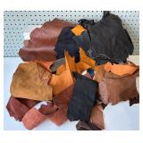 Assorted Leather Scraps for Crafts and Projects
