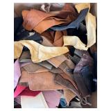 Assorted Leather Scraps for Crafts and Projects